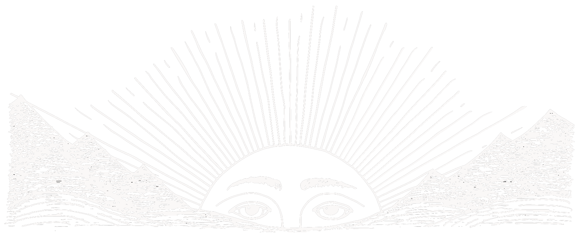 Stylized sun with mystical energy and radiant lines